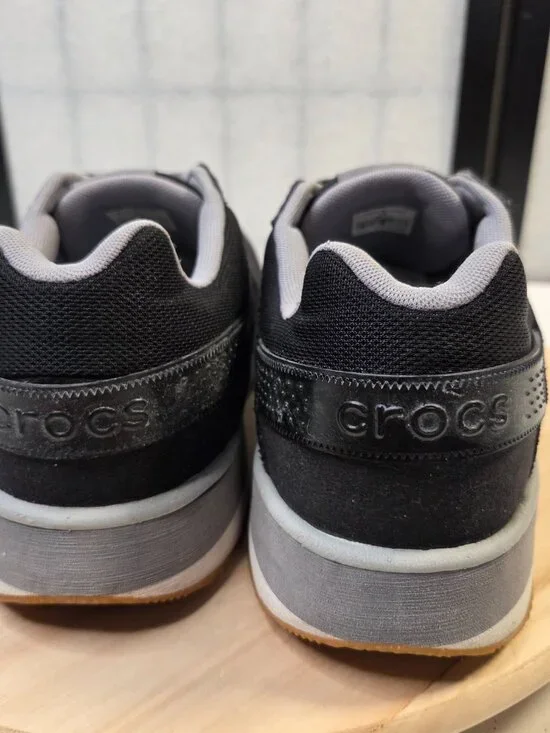 Crocs Retro Black & Gray Sneakers Men US 12 - Picture 7 of 13